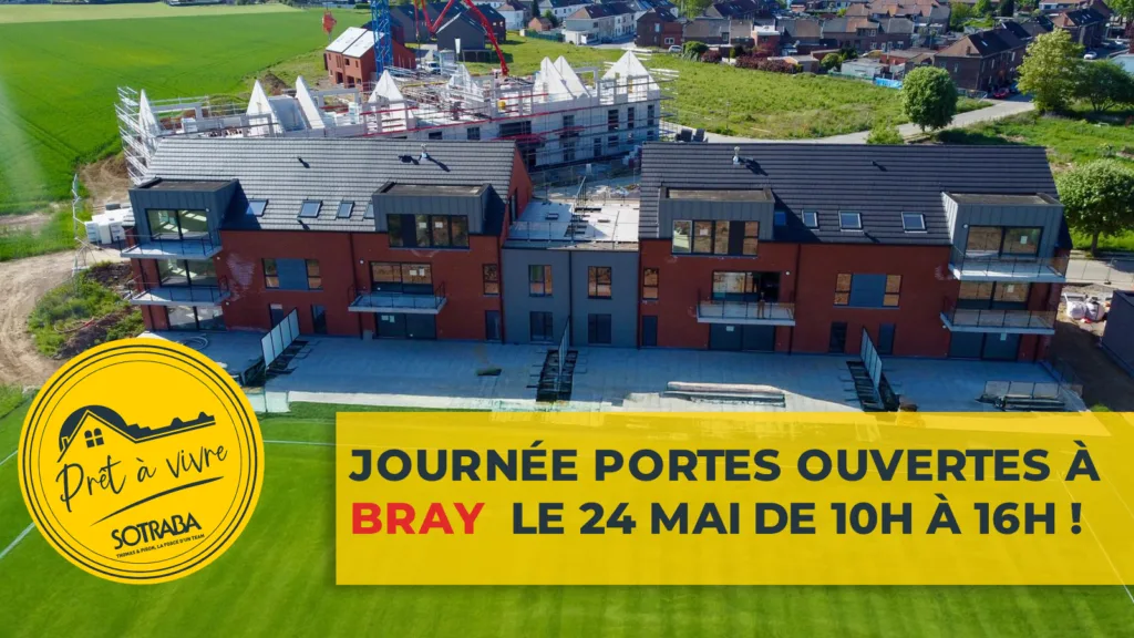 Une journée portes ouvertes pour venir découvrir nos appartements "prêts à vivre" à Bray, entre Binche et Mons le 24 mai 1 header