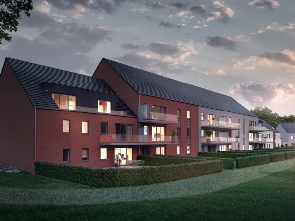Brugelette vue arrière de nuit maisons et appartements